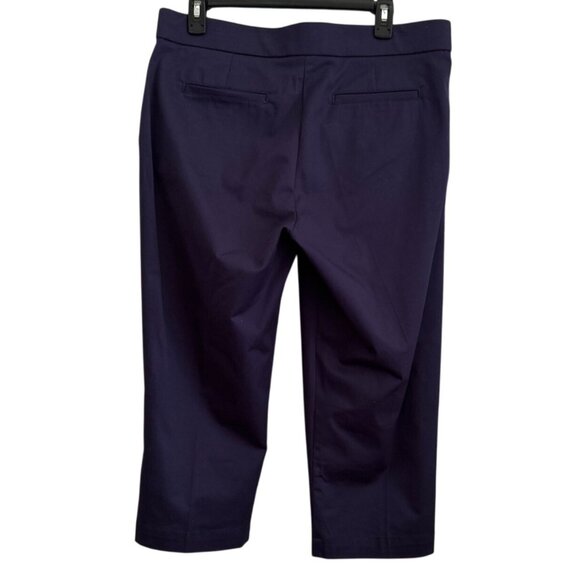 Coral Bay Womens Purple Capri Pants Size 12 Mid-Rise Button & Zip Closure - Picture 2 of 7